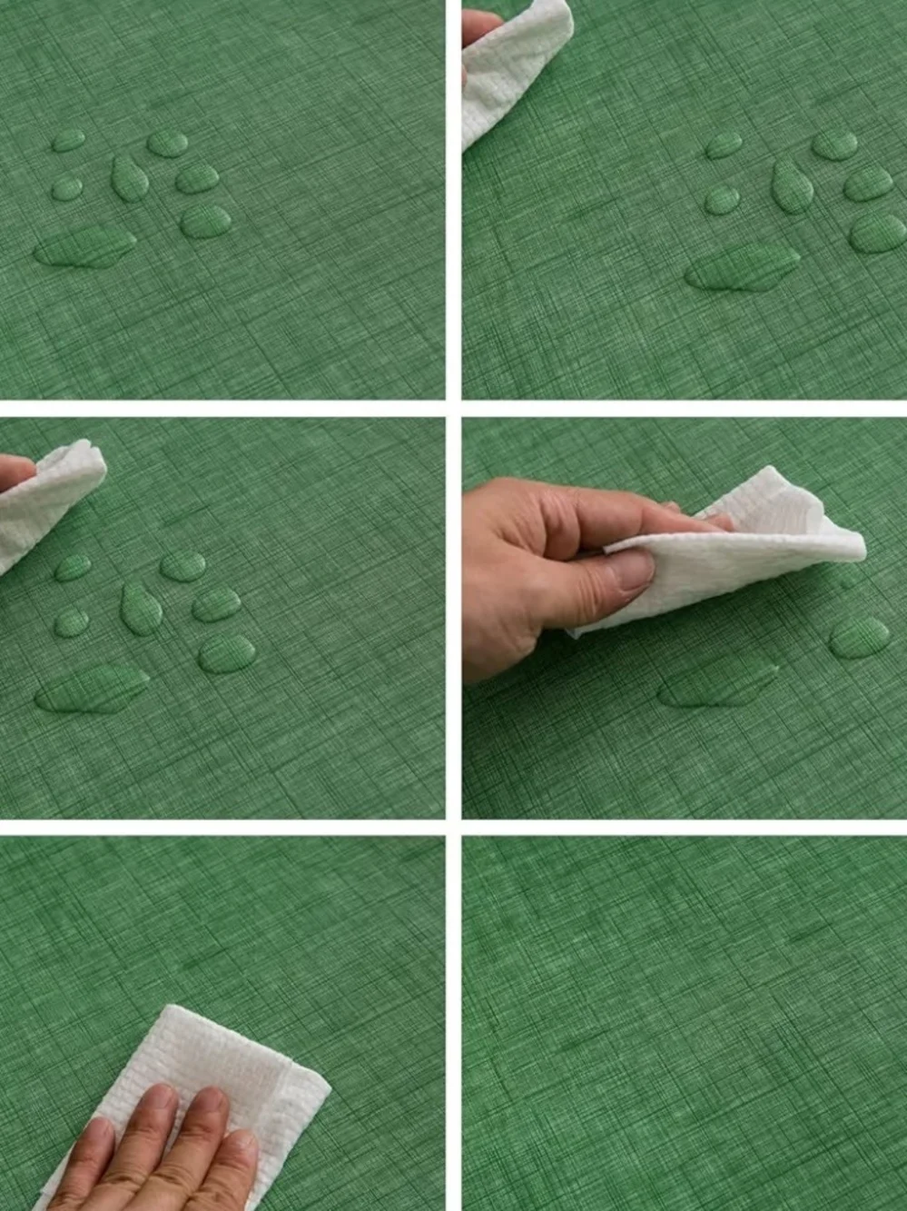 Vinyl  Green Waterproof, Wipeable Flannel Backed Tablecloth 60x84